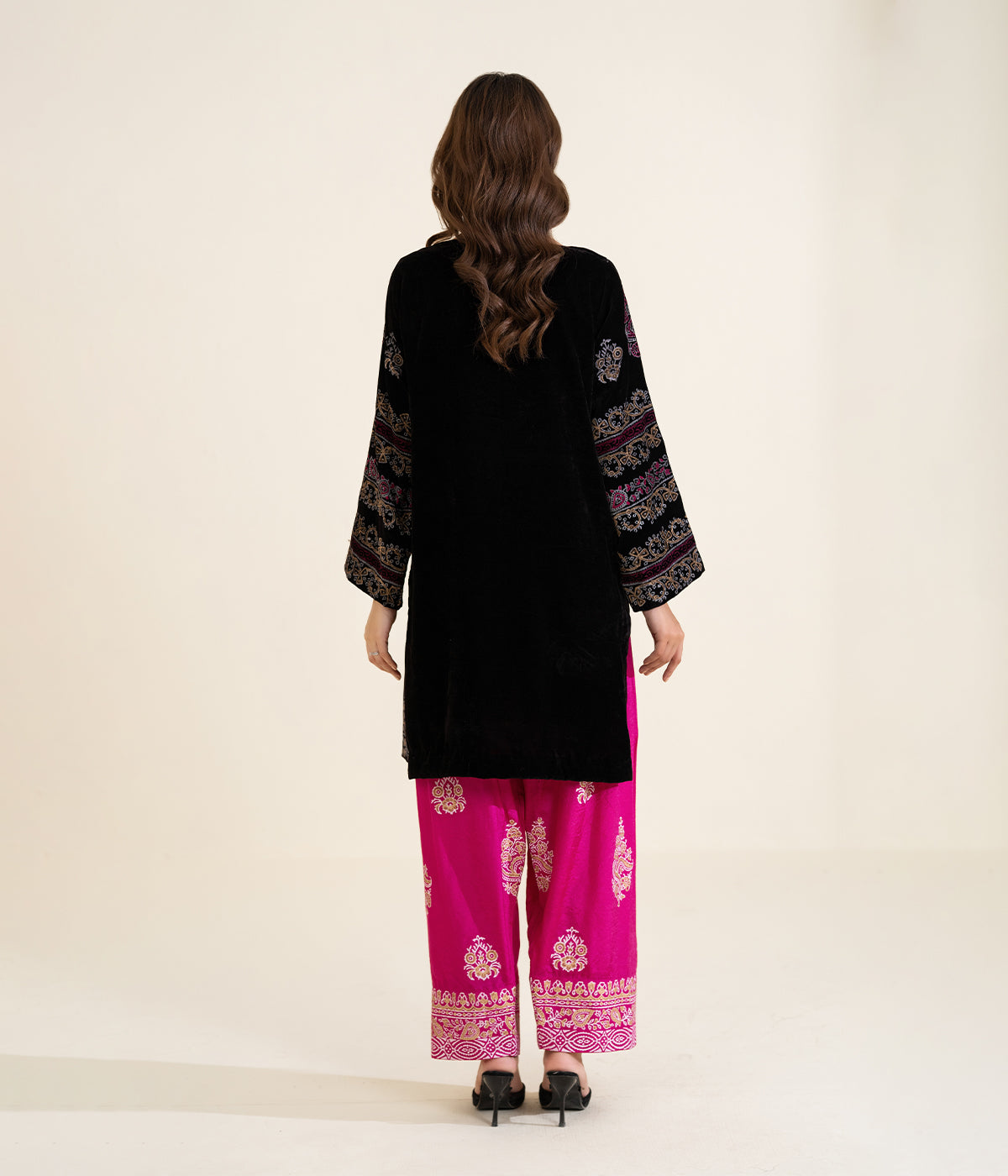 Print Raw Silk Suit