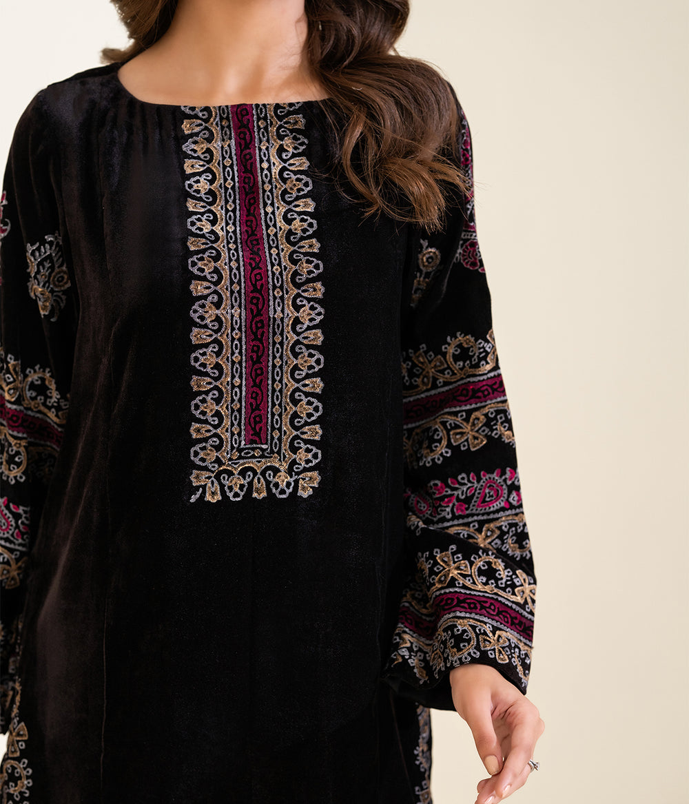 Print Raw Silk Suit